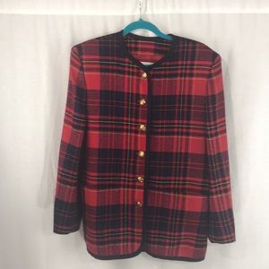 Liz Claiborne Red Plaid Blazer - Size 10